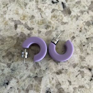 Machete Muse Hoop Earrings-Violet